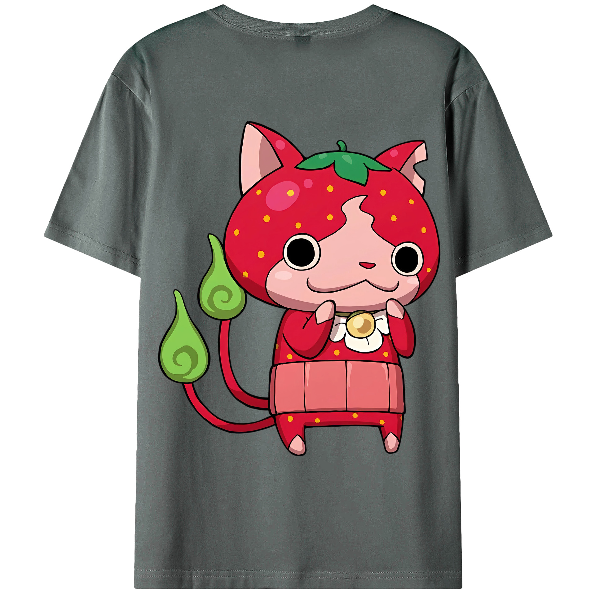 （画像用） 妖怪ウォッチ Yo-kai Watch 綿100％ メンズ半袖Tシャツ（バックプリント） 通気性